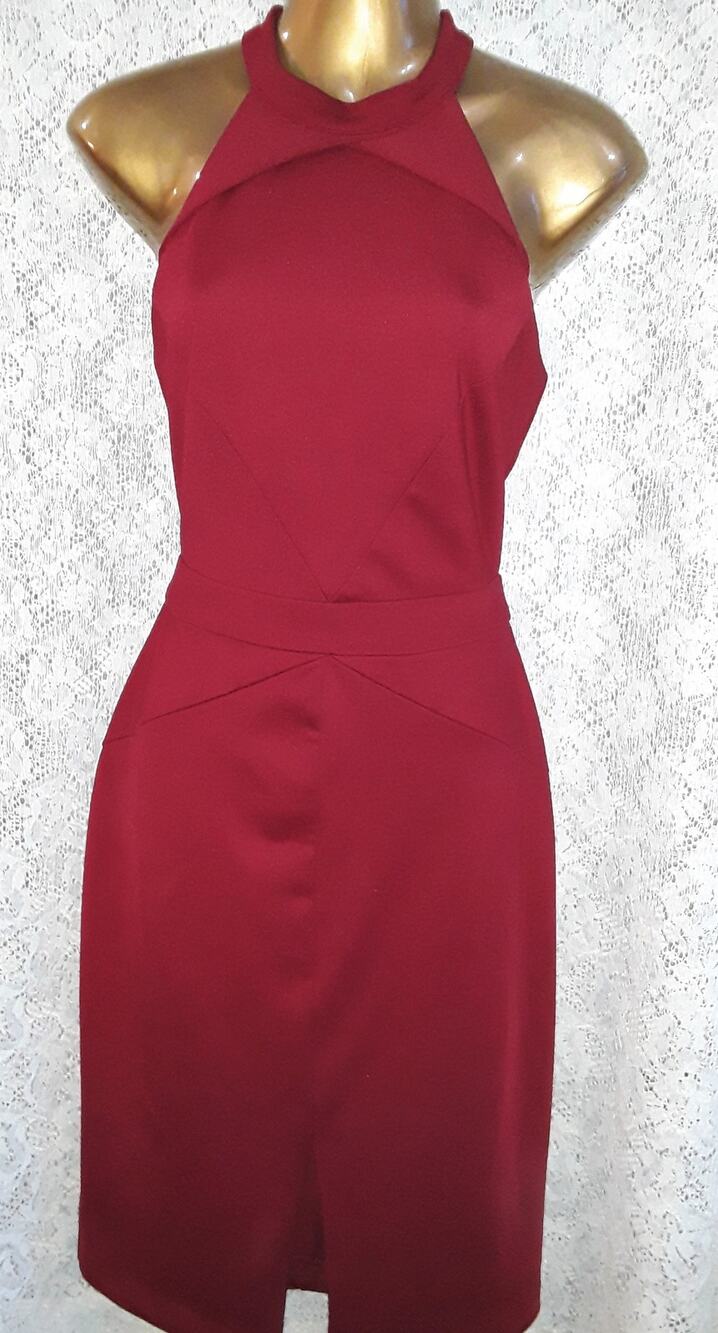 Adelyn Rae Sz S Sunshine Knit Burgundy Red Cutout Cage Dress